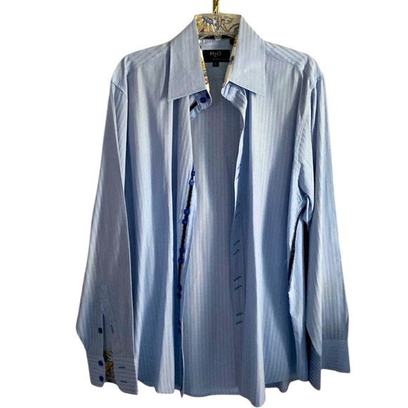 H2O Collection Light Blue Button Down Shirt Size XL - Picture 1 of 10